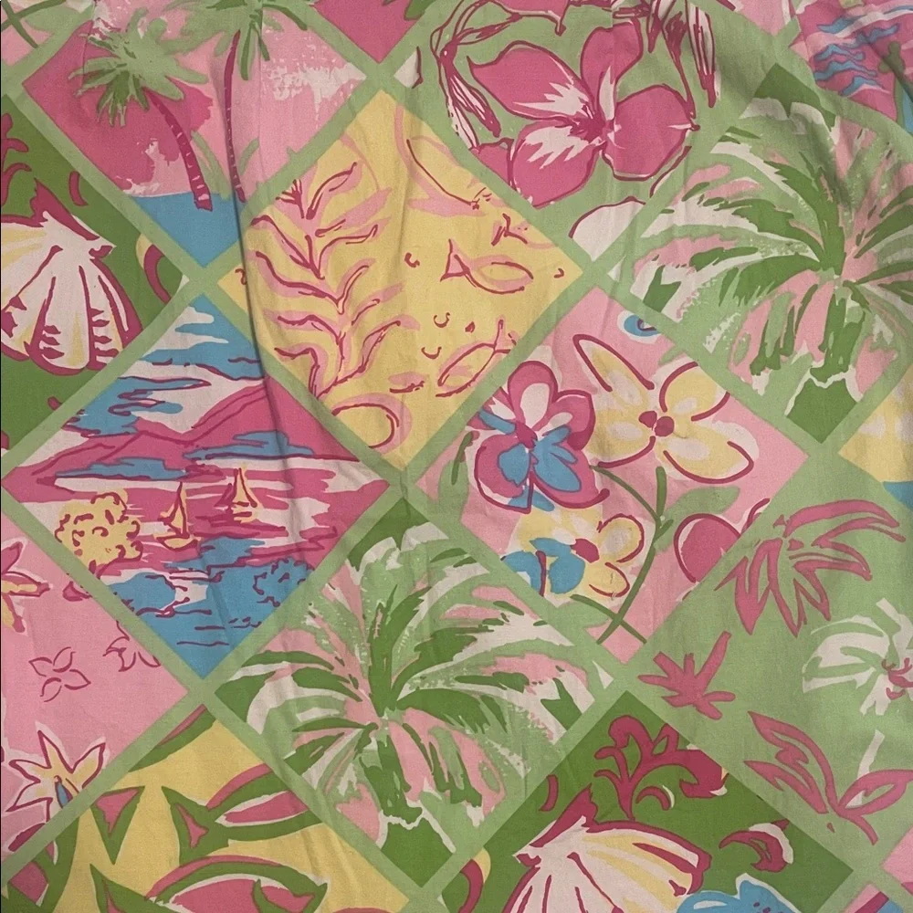 Tropical Print Skirt Pink Green Resort Vacation Summer Beach Outfit